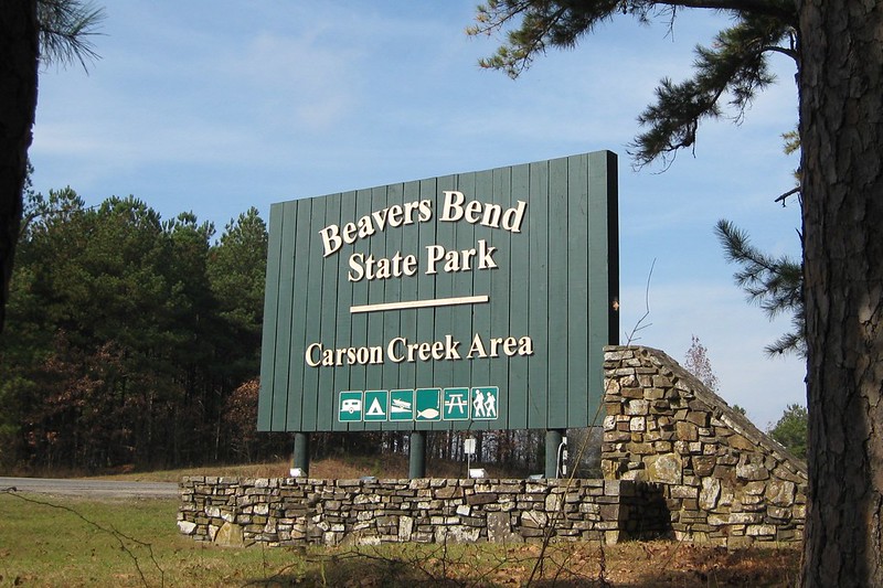 Welcome to Beavers Bend State Park sign