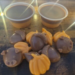 brown and orange wax melts