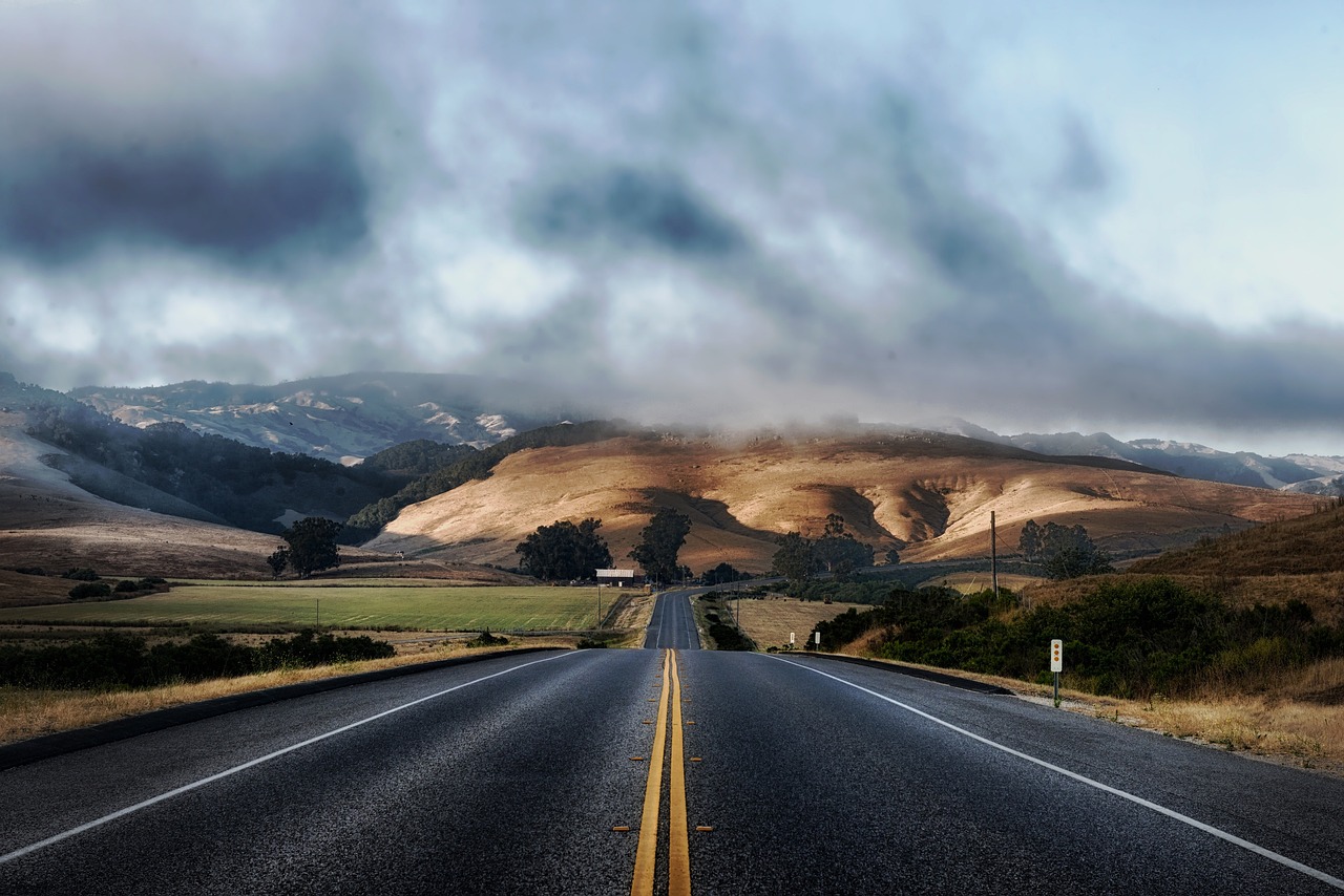 highway overlooking mountains