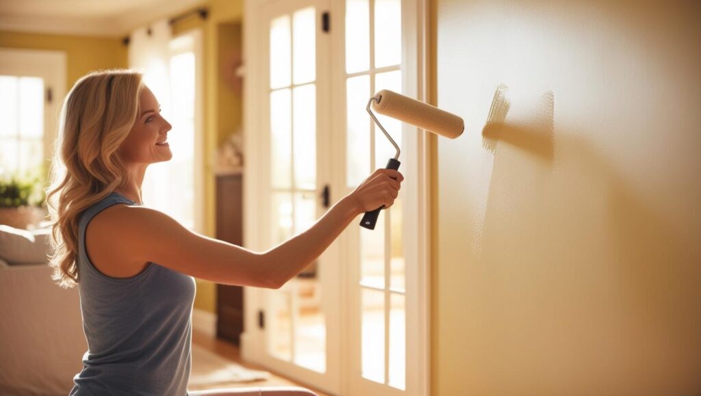 lady painting wall