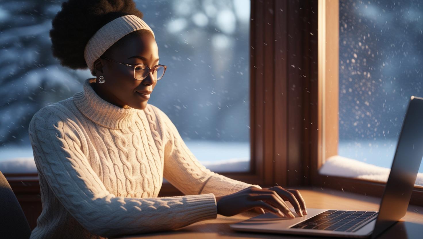 lady working on a laptop