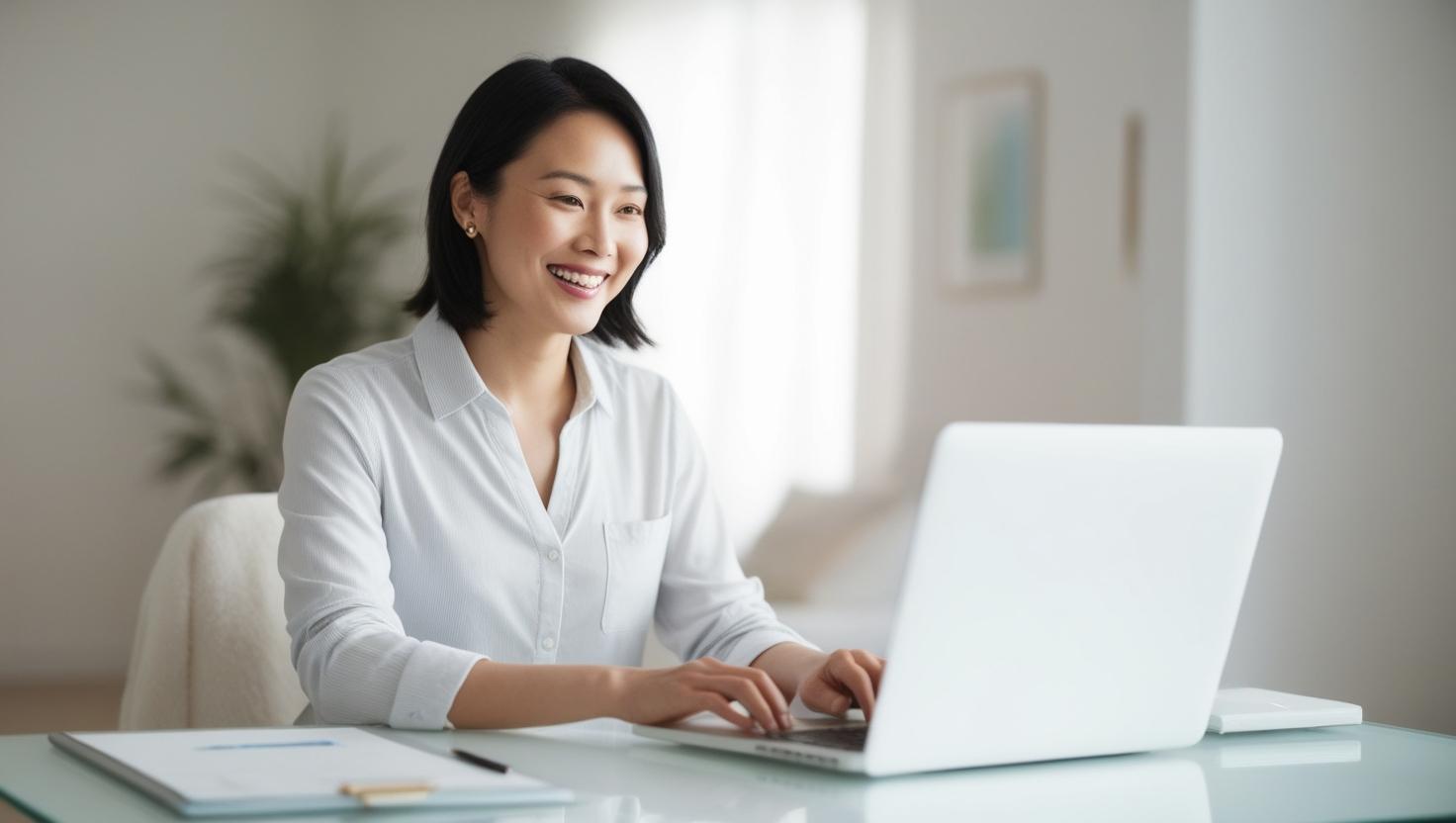 lady working from home