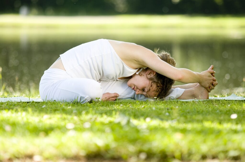 woman doing yoga