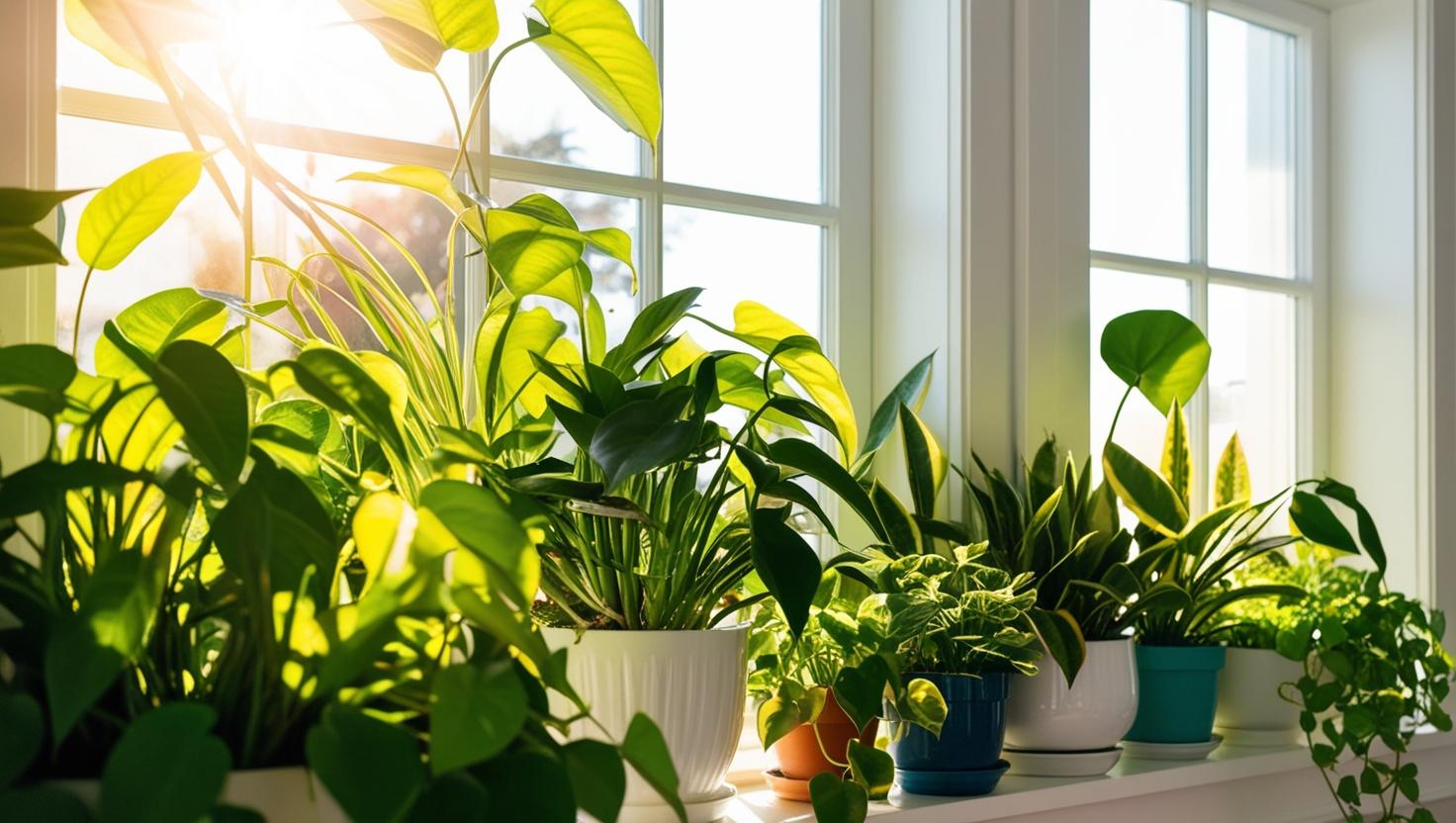 houseplants in window