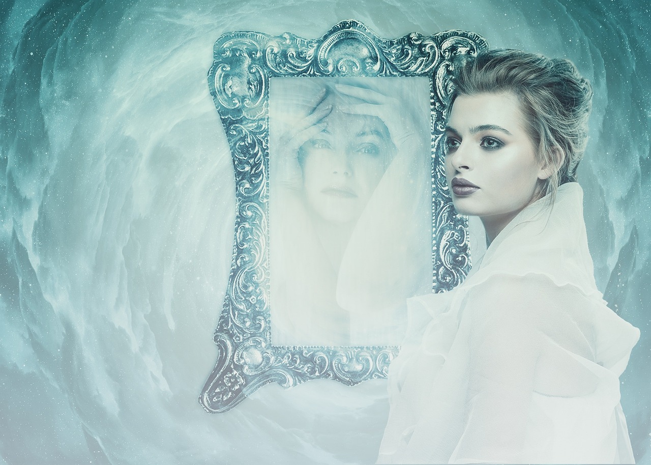 woman in mirror