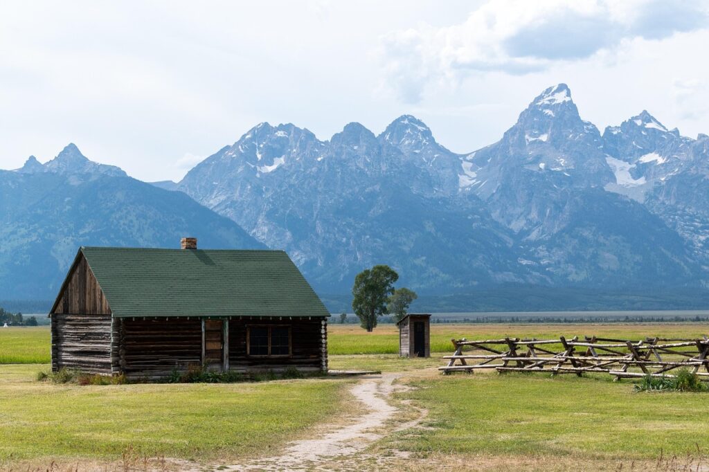 log cabin in Grand Teton