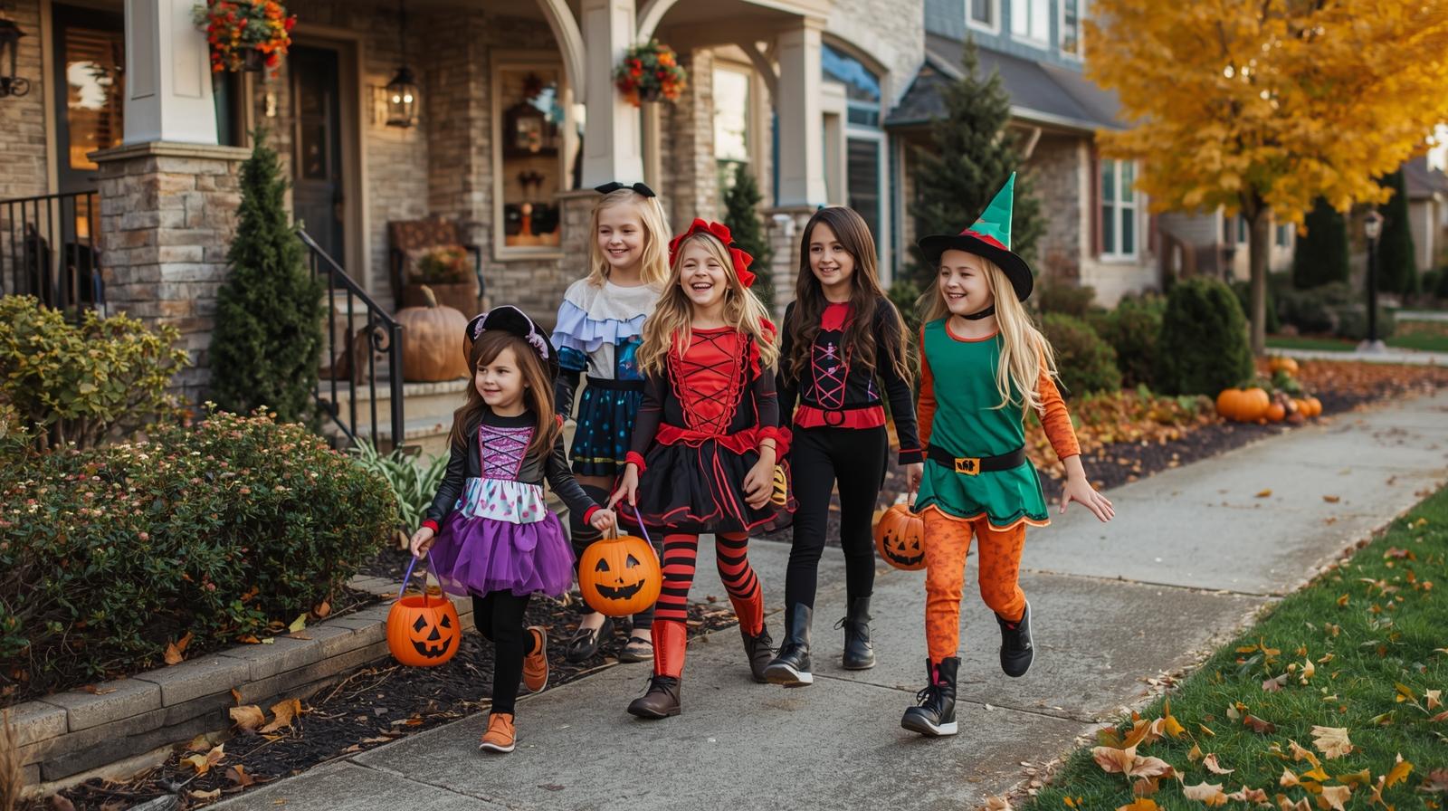 kids in halloween costumes