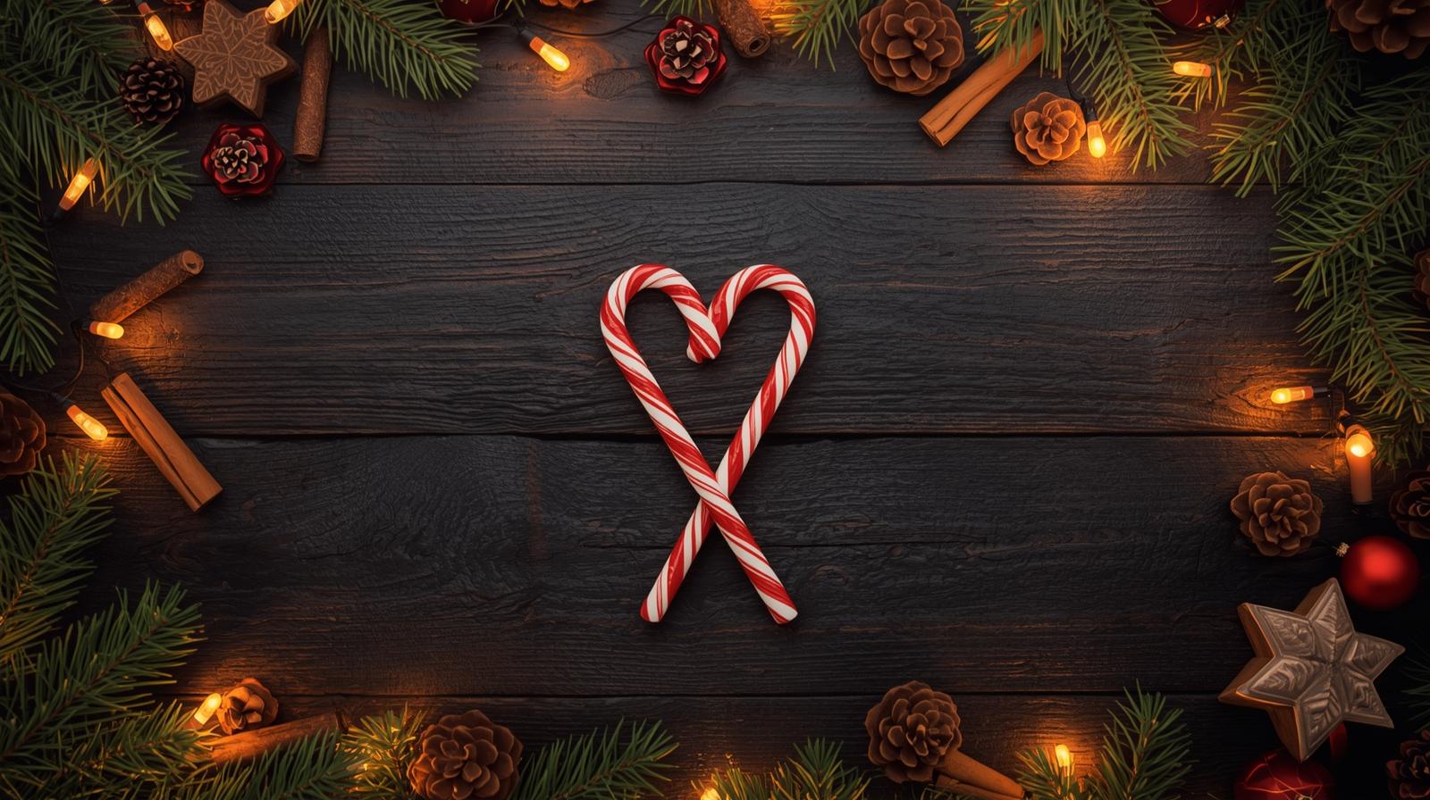 candy canes on table
