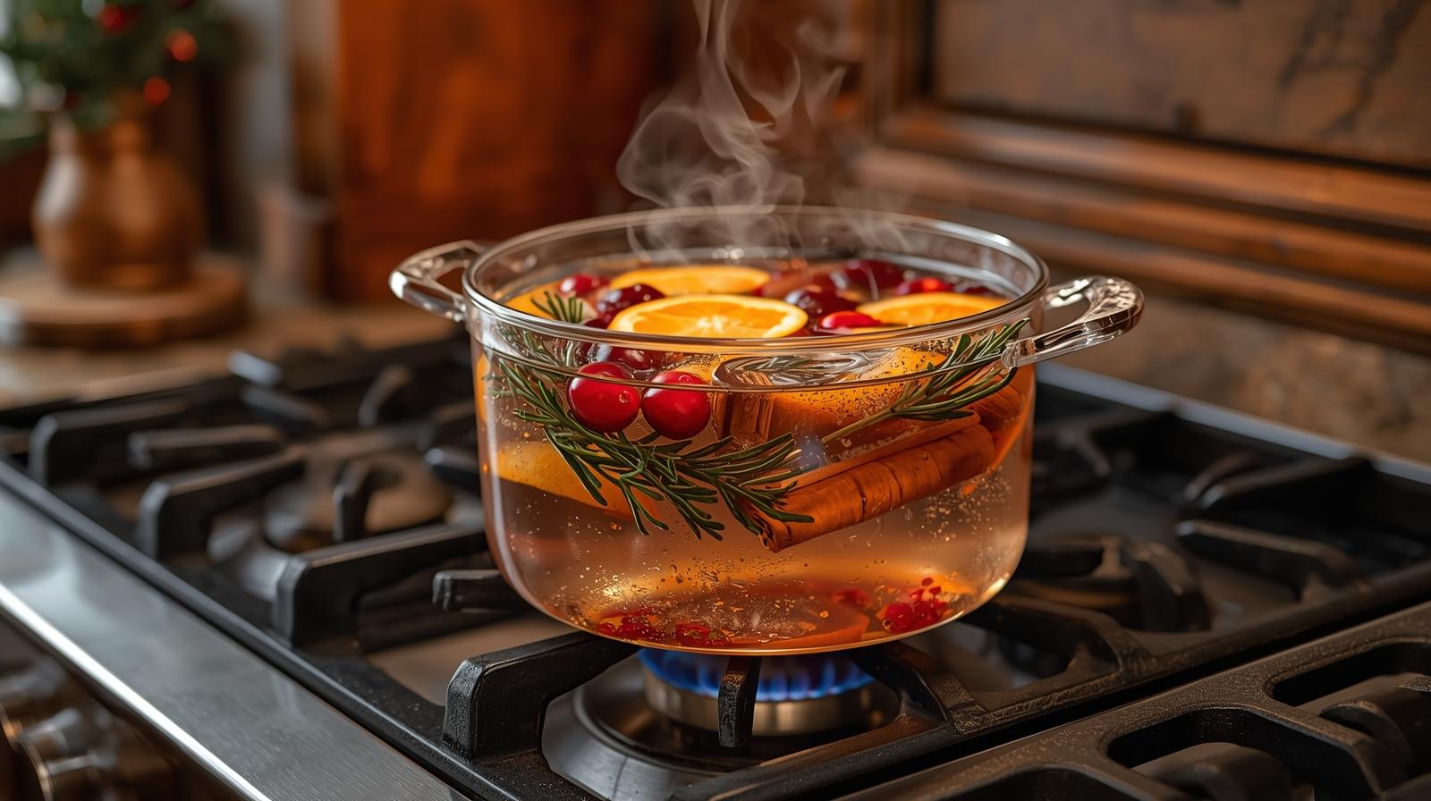 glass winter simmer pot