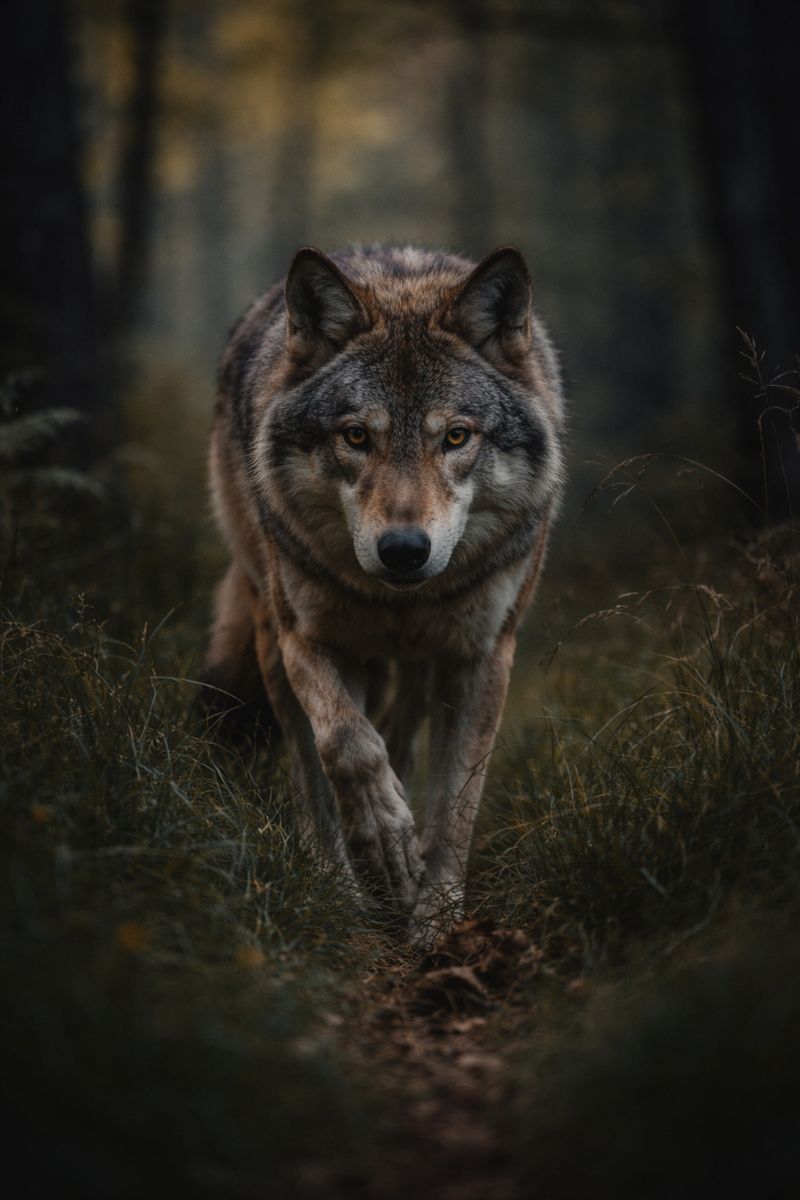 wolf hunting it's prey