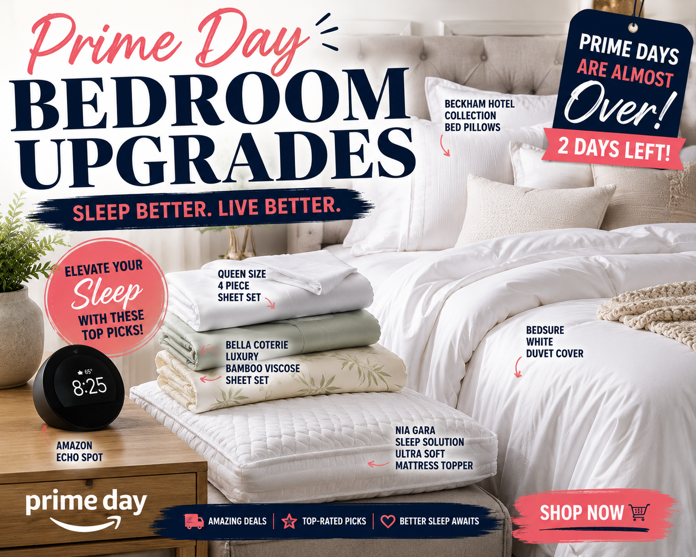 prime days bedroom updates infographic